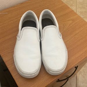Womens 6.5 white leather vans